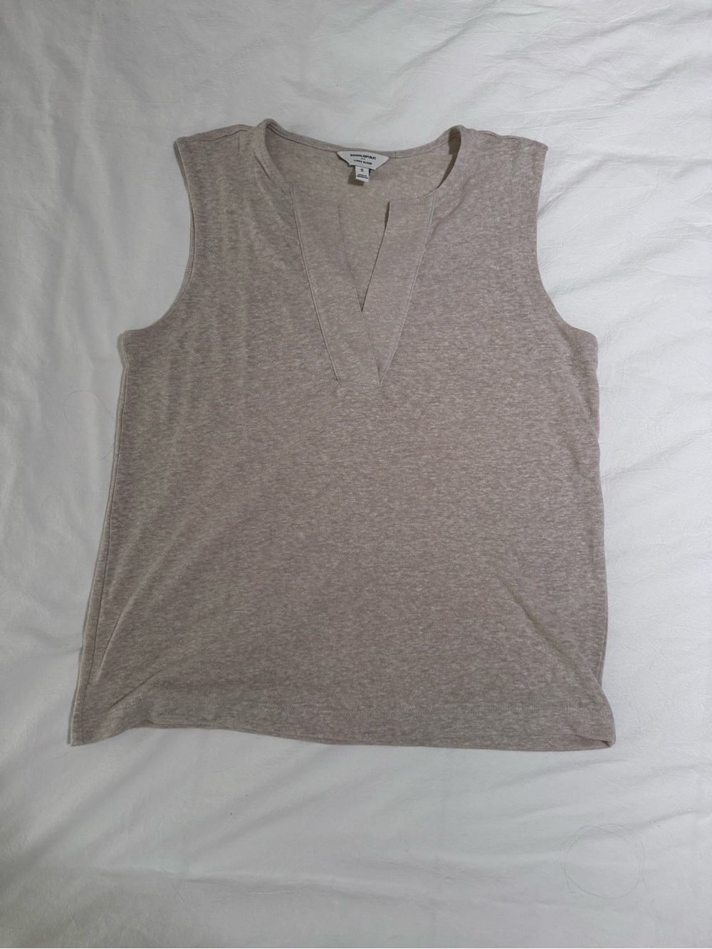 Banana Republic Neutral Taupe V-Neck Sleeveless Tank